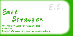 emil straszer business card